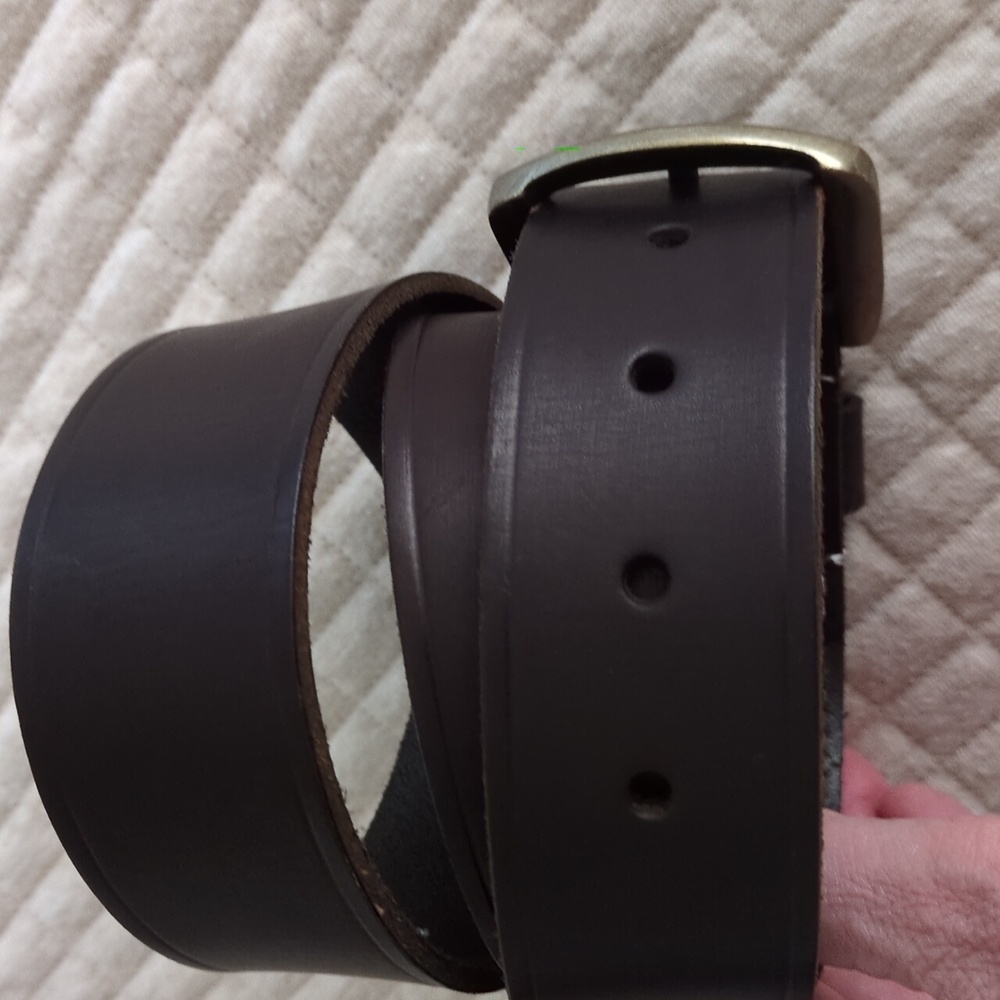 American Bison Dark Brown Leather Belt 36 - Picture 9 of 13